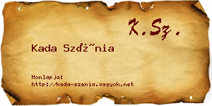 Kada Szénia névjegykártya